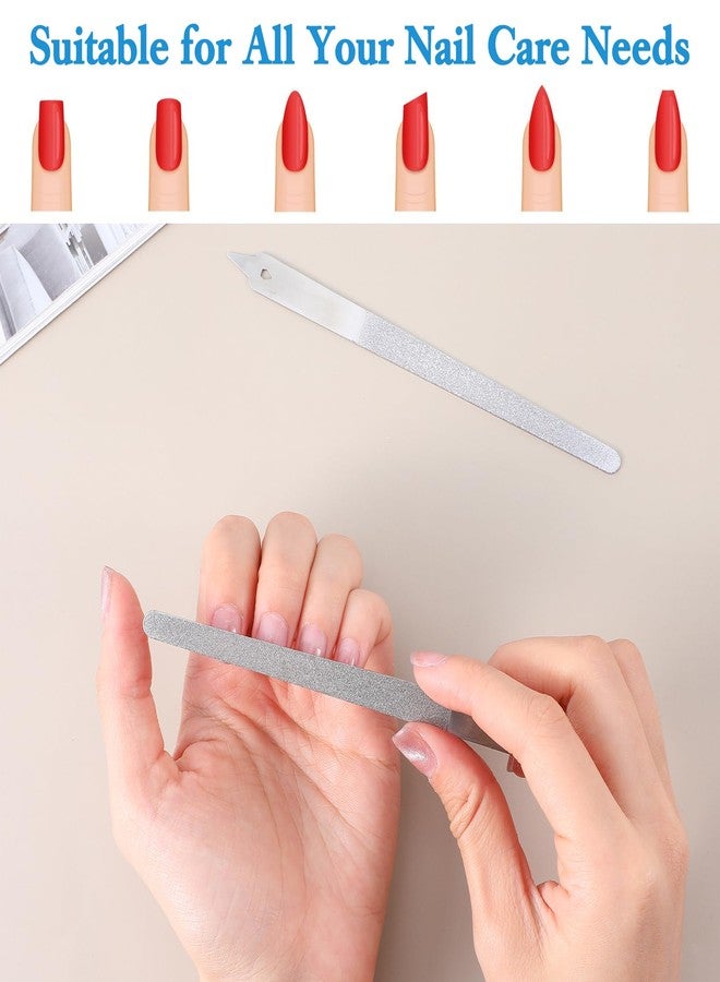 Kifmurase 4 Pcs Diamond Deb Nail Files with Sharp Pointed Tip, Double Sided Metal Nails File for Natural Nails, Stainless Steel Nail Dresser Buffering Files Tools for Salon Home Manicure Pedicure - Image 5